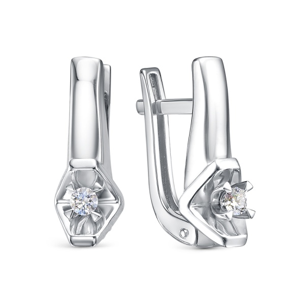 Серьги из белого золота с бриллиантами